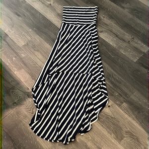 Strapless Bebe High Low Maxi Dress